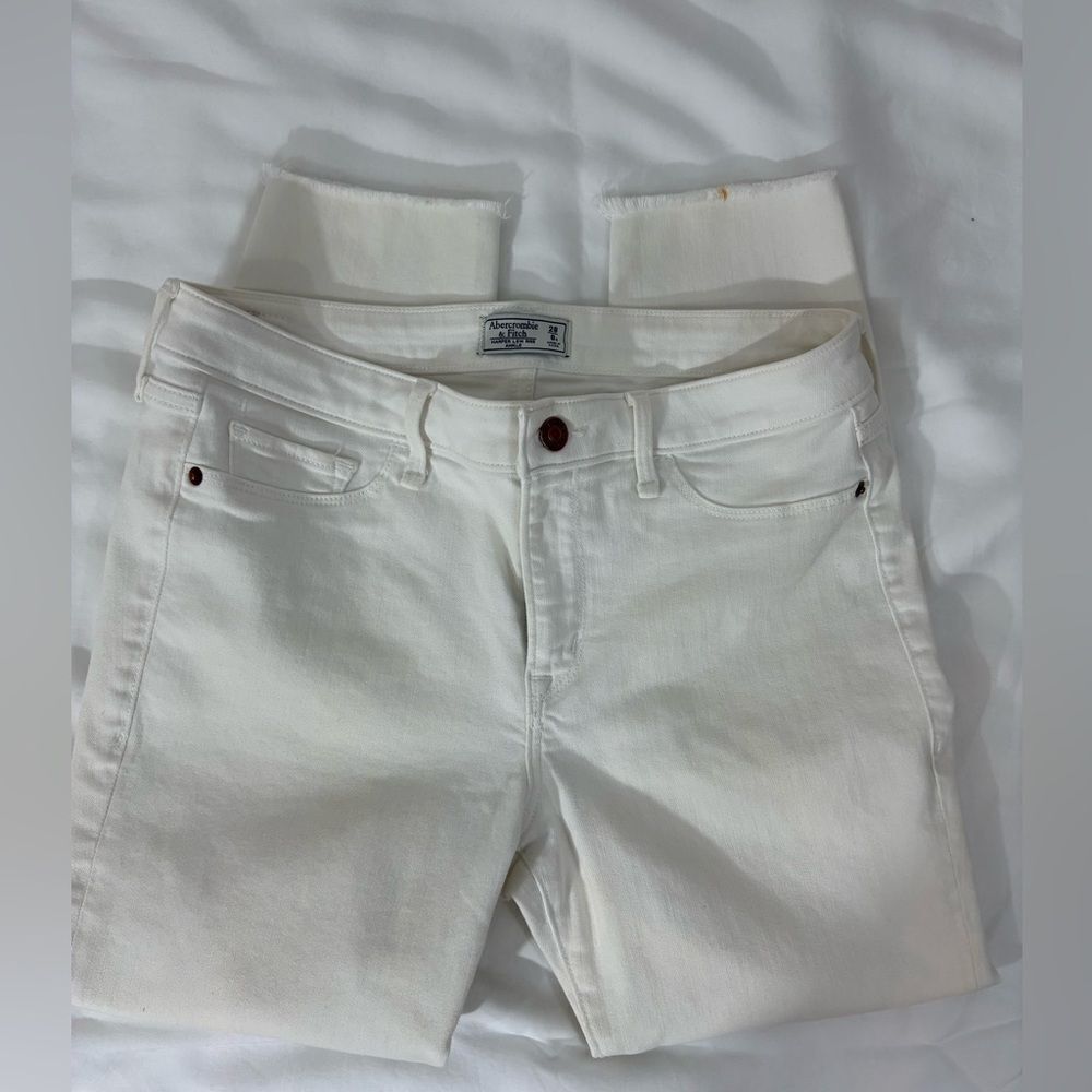 Abercrombie & Fitch Harper Low Rise White Jeans